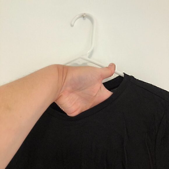 H&M BASICS Solid Black Short Sleeve Crew Neck 100% Viscose Mini T-Shirt Dress XS - Picture 6 of 12